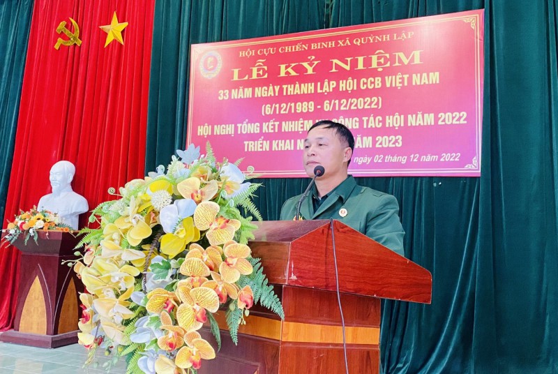 ĐC Phan Thiện Hùng - Chủ tịch Hội CCB xã điều hành Hội nghị