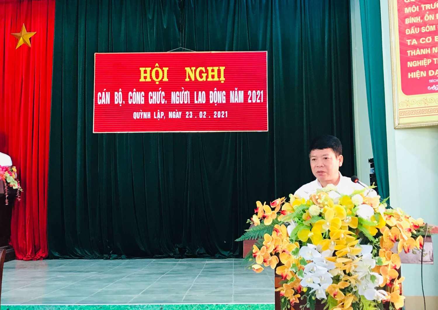 Ông Vương Đại Tương, Phó Bí thư Đảng ủy phát biểu chỉ đạo hội nghị